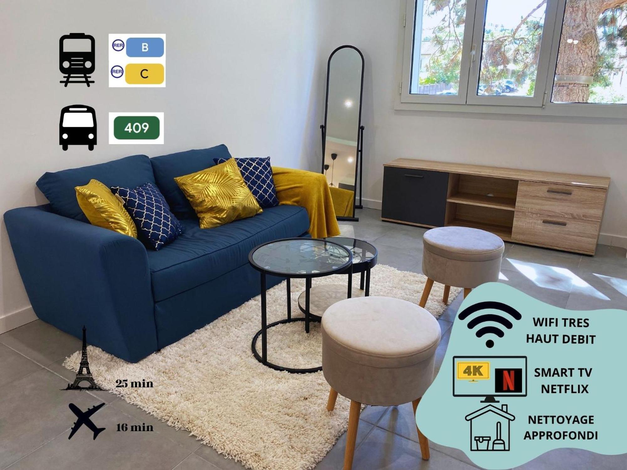 Bel Appartement Antony, 8Min Rer B A Pied, Proche Paris Et Orly Exterior photo